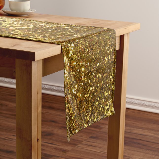 Caminho De Mesa Pequeno Dourado Glitter Mesa Runner (No Local)