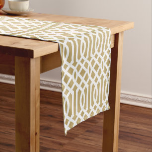 Caminho De Mesa Pequeno Dourado Trellis