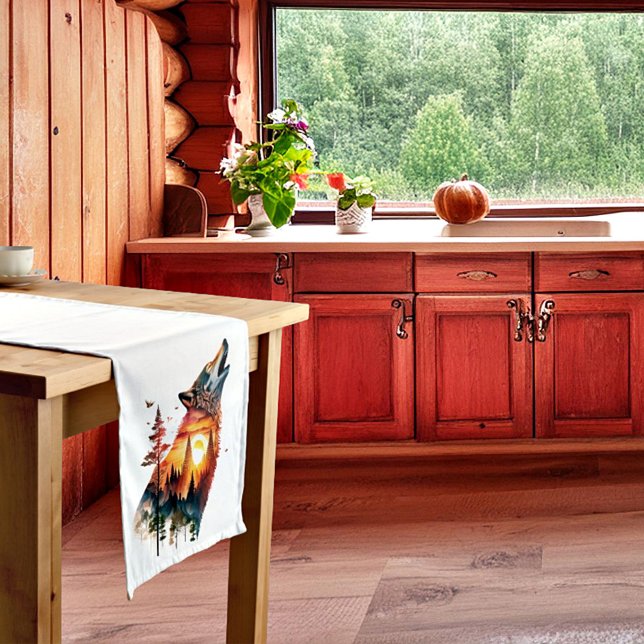 Caminho De Mesa Pequeno Dupla exposição do lobo-guindaste (Criador carregado)