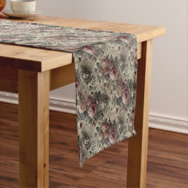 Caminho De Mesa Pequeno Ela tem velas - Floral Gótico