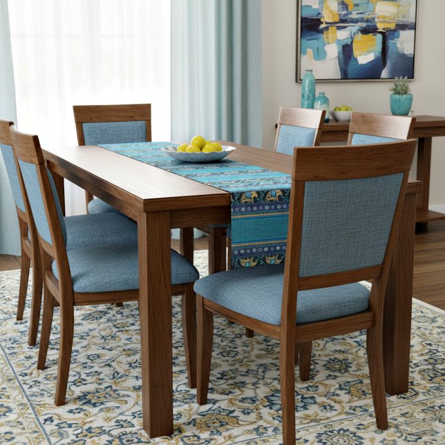 Caminho De Mesa Pequeno Elefantes azuis (Criador carregado)