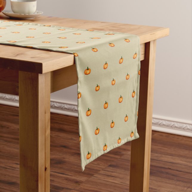 Caminho De Mesa Pequeno Elegant Classic Watercolour Pumpkin Pattern (No Local)