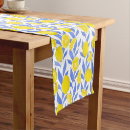 Caminho De Mesa Pequeno Elegant French Country Lemon Blue Botanical