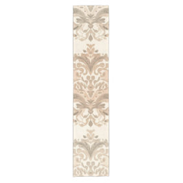Caminho De Mesa Pequeno Elegante Bege Damask Vintage Casa de Campo Frances