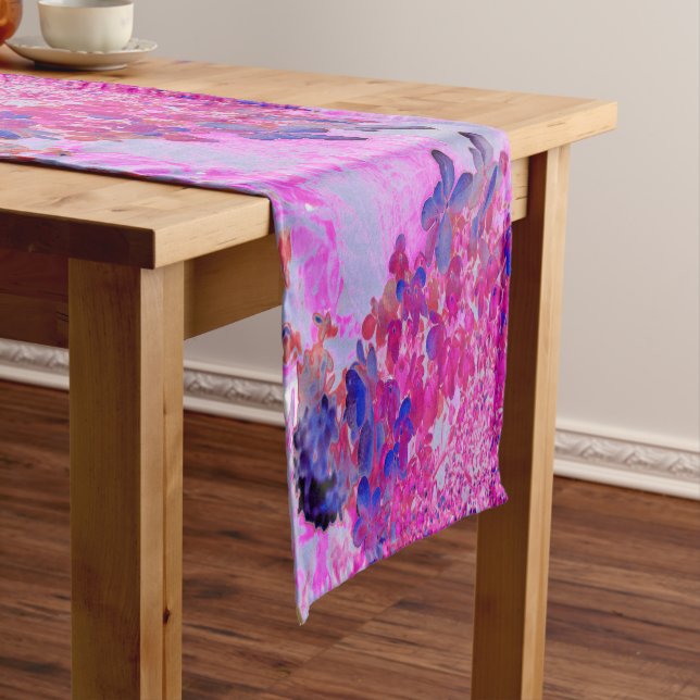 Caminho De Mesa Pequeno Elegante Fúchsia e Iluminismo Azul Escuro (No Local)