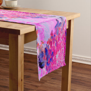 Caminho De Mesa Pequeno Elegante Fúcsia e Hidrelétrica Azul Escura