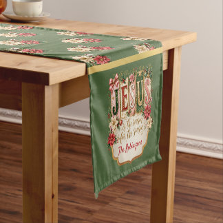 Caminho De Mesa Pequeno Elegante Natal Festivo Verde Personalizado