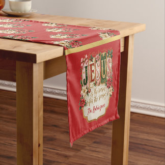 Caminho De Mesa Pequeno Elegante Natal Festivo Vermelho Personalizado