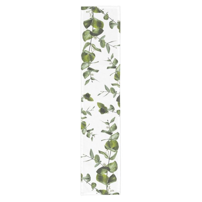Caminho De Mesa Pequeno Elegante Sage Eucalyptus Greenery Mesa Runner (Frente)