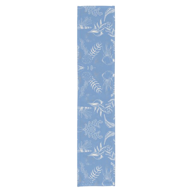 Caminho De Mesa Pequeno Elegante toile azul oceano (Frente)