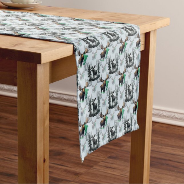 Caminho De Mesa Pequeno Elk Moose Antlers Deer Pattern Design (Criador carregado)