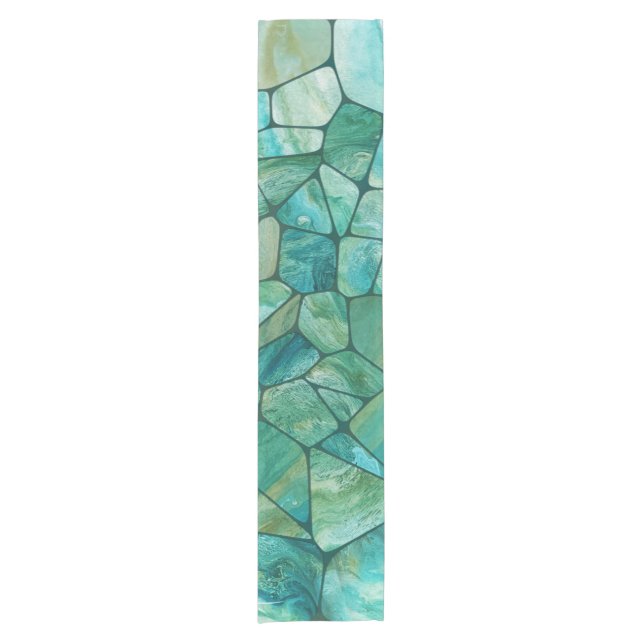 Caminho De Mesa Pequeno Emerald Coast Marble cells abstrato art (Frente)