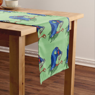 Caminho De Mesa Pequeno Engraçado Pukeko com telefone celular