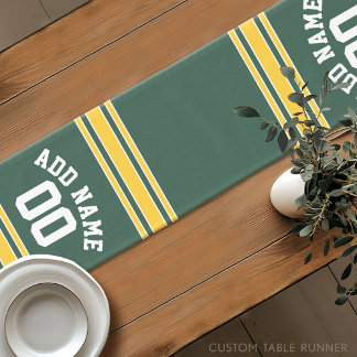 Caminho De Mesa Pequeno Esportes Personalizados Dourados verdes e amarelos