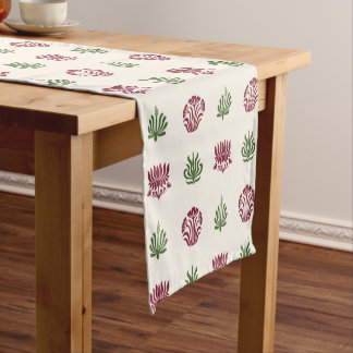 Caminho De Mesa Pequeno Estilo de Impressão em Bloco Floral Indiano Minima