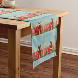 Caminho De Mesa Pequeno Estilo de Vintage - Coelhinho de Páscoa e Mesa de 