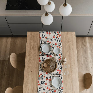 Caminho De Mesa Pequeno Estilo escandinavo Berry Branches Mesa Runner