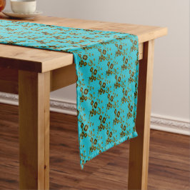 Caminho De Mesa Pequeno Estilo FS 1-AQUA-DOURADA-MESA RUNNER 14x72in