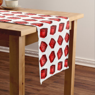 Caminho De Mesa Pequeno Estilo vermelho rolado de Bunco dos dados de Sixes