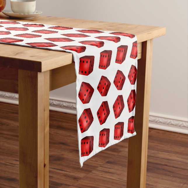 Caminho De Mesa Pequeno Estilo vermelho rolado de Bunco dos dados de Sixes (No Local)