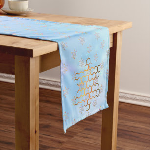 Caminho De Mesa Pequeno Estrelas judaicas sobre fundo azul variável