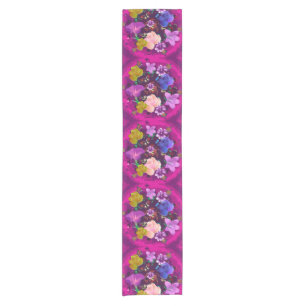 Caminho De Mesa Pequeno Executador de Mesa Floral de Abstrato Rosa Vibrant