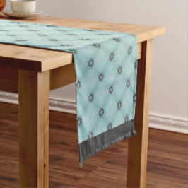 Caminho De Mesa Pequeno Faculdades de Diamante Pretas, Brancas e Teais