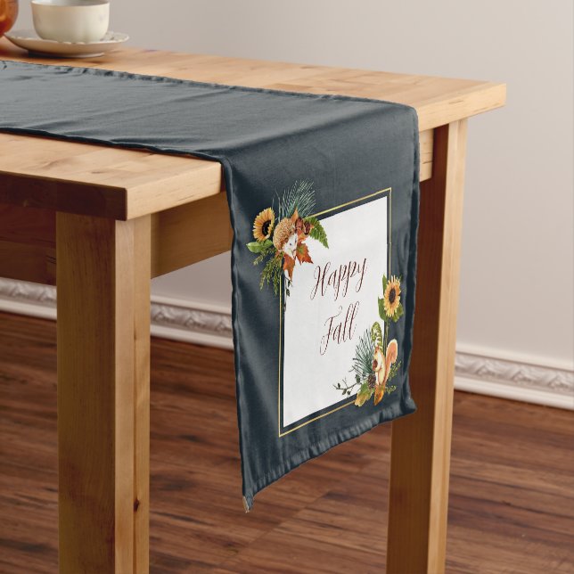 Caminho De Mesa Pequeno Fall critters and nature with customizable text  (No Local)
