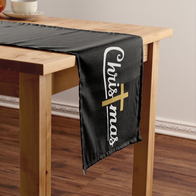 Caminho De Mesa Pequeno Família Cruzada de Natal Correspondente Jesus Cris (No Local)