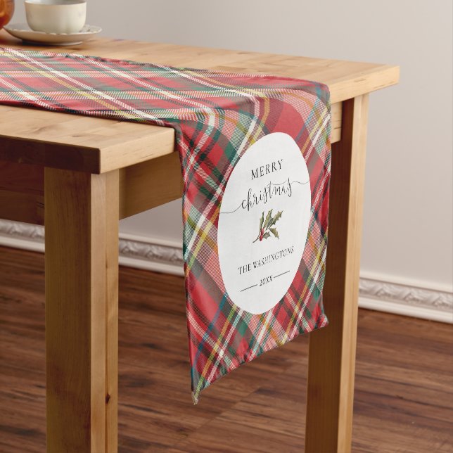Caminho De Mesa Pequeno Farmhouse xadrez Red Check Rustic Felice Natal (No Local)