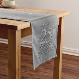 Caminho De Mesa Pequeno "Feliz Aniversário de Casamento de 25"