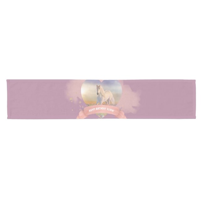 Caminho De Mesa Pequeno Festa de aniversário de cavalos (Horizontal)