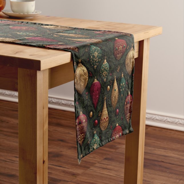 Caminho De Mesa Pequeno Festive Damask  (No Local)