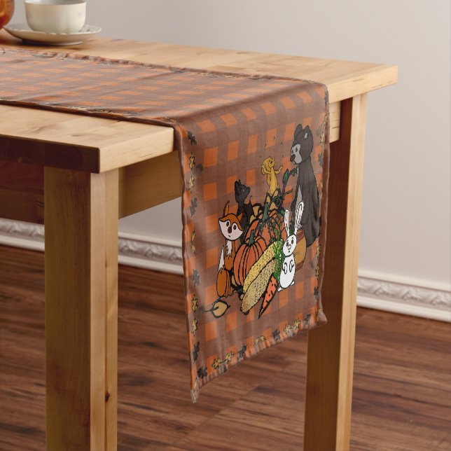 Caminho De Mesa Pequeno figdewdrop's Fall gingham Table Runner (No Local)