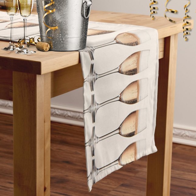 Caminho De Mesa Pequeno Fila de Celebração dos Óculos de Champanhe Rosa (Criador carregado)