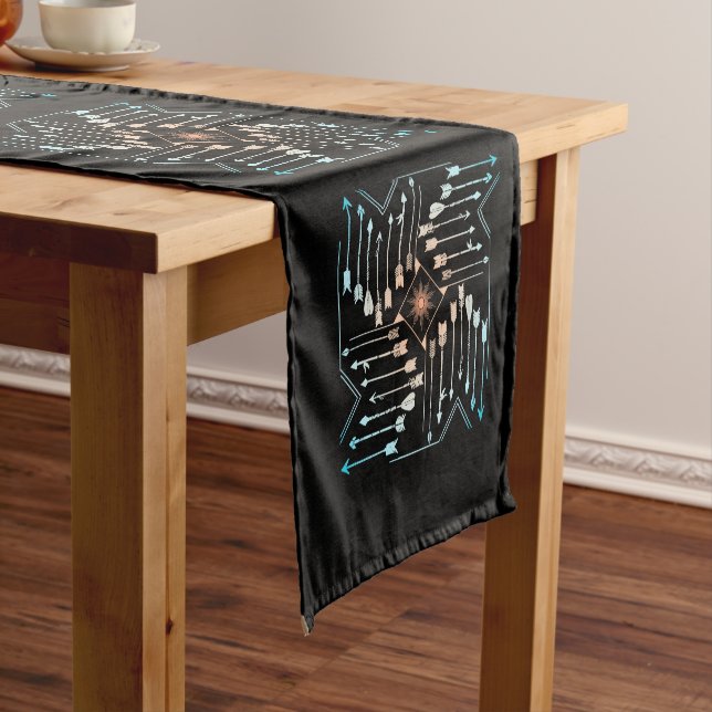 Caminho De Mesa Pequeno Flechas Boho e Sol V1 ID748 (No Local)