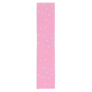 Caminho De Mesa Pequeno Flocos de neve de inverno rosa
