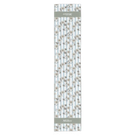 Caminho De Mesa Pequeno Florais Azuis de Cottagecore Personalização da Açã