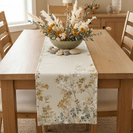 Caminho De Mesa Pequeno floral de prado âmbar
