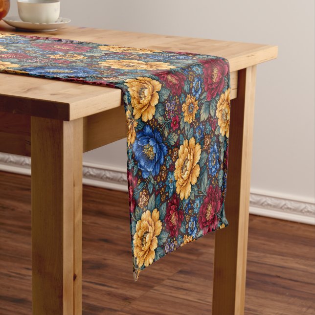 Caminho De Mesa Pequeno Floral Maximalista (No Local)