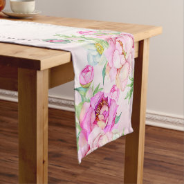 Caminho De Mesa Pequeno Floral Rosa Claro Impresso 