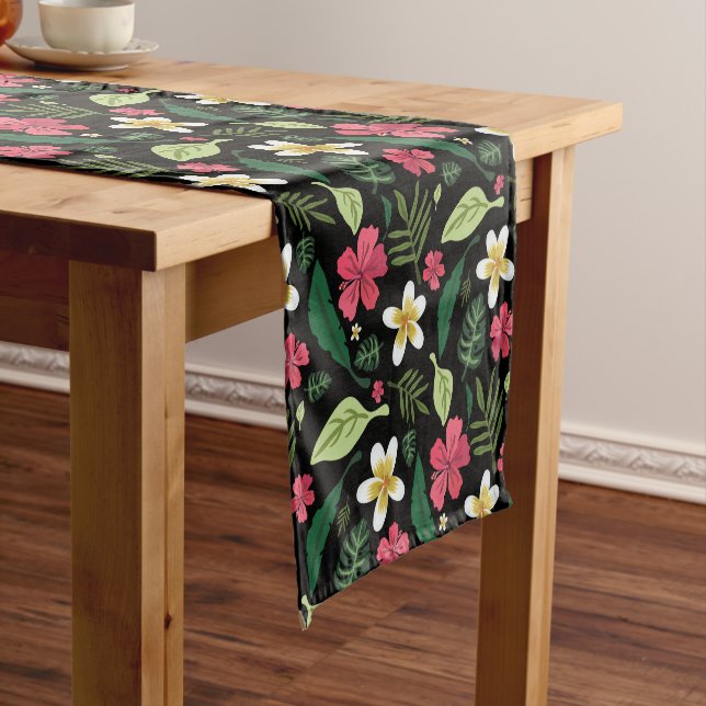 Caminho De Mesa Pequeno Floral Tropical  (No Local)