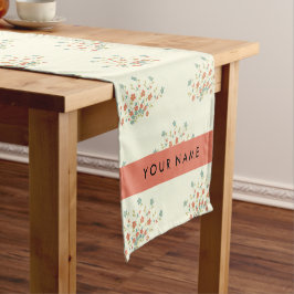Caminho De Mesa Pequeno Flores Azuis e Vermelhas, Vermelho, Seu Nome