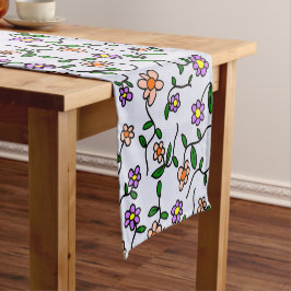 Caminho De Mesa Pequeno Flores Coloridas, Padrão Floral, Verdura, Boho