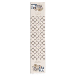 Caminho De Mesa Pequeno Flores Retro Pumpkins Denim Gnomos Ação de Graças