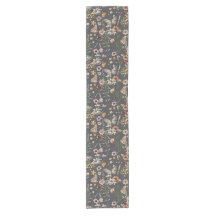 Flores Silvestres Boho Cinza Carvão