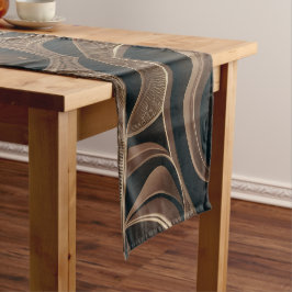 Caminho De Mesa Pequeno Fluxo Botânico Dourado Elegante