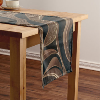 Caminho De Mesa Pequeno Fluxo Botânico Dourado Elegante