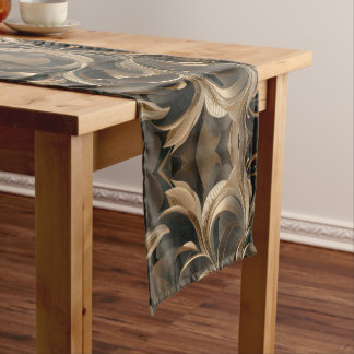 Caminho De Mesa Pequeno Fluxo Botânico Dourado Elegante