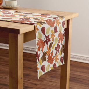 Caminho De Mesa Pequeno Folhas Caindo Outonais